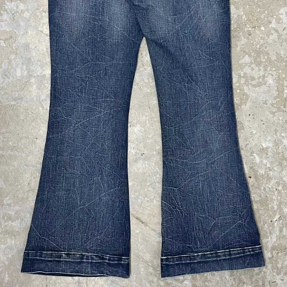 Rock & Roll Cowgirl Jeans Women 29x32 Blue Mid Trouser Flare Boho Mid Rise Denim